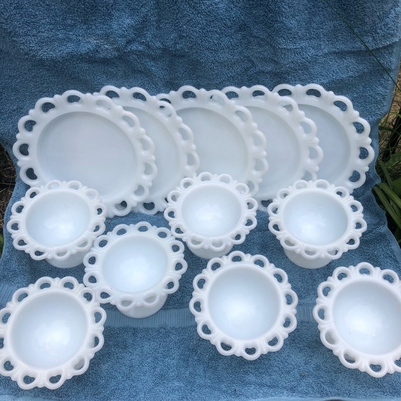 Dining Milk Glass Dishes Poshmark